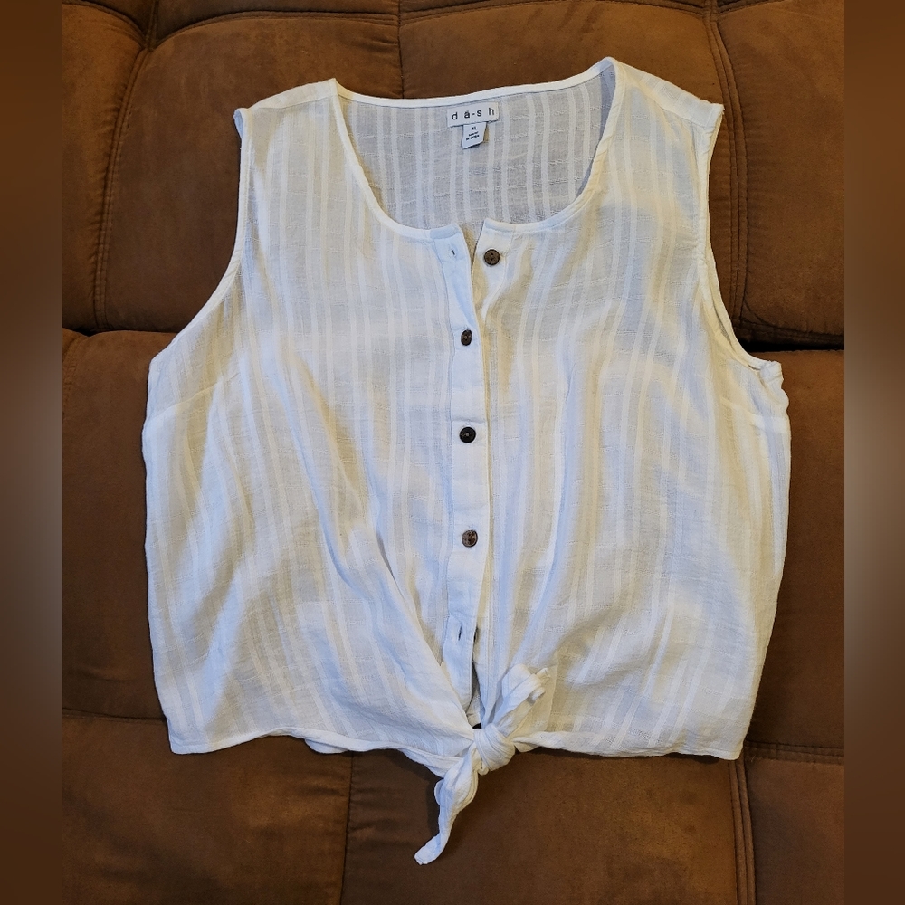 White Sleeveless Blouse